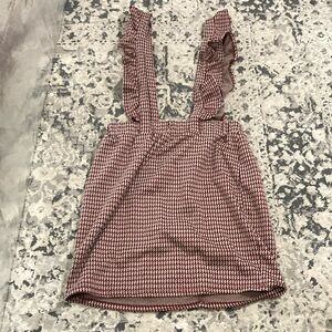 Liberty Love Burgundy and Cream Houndstooth Dress